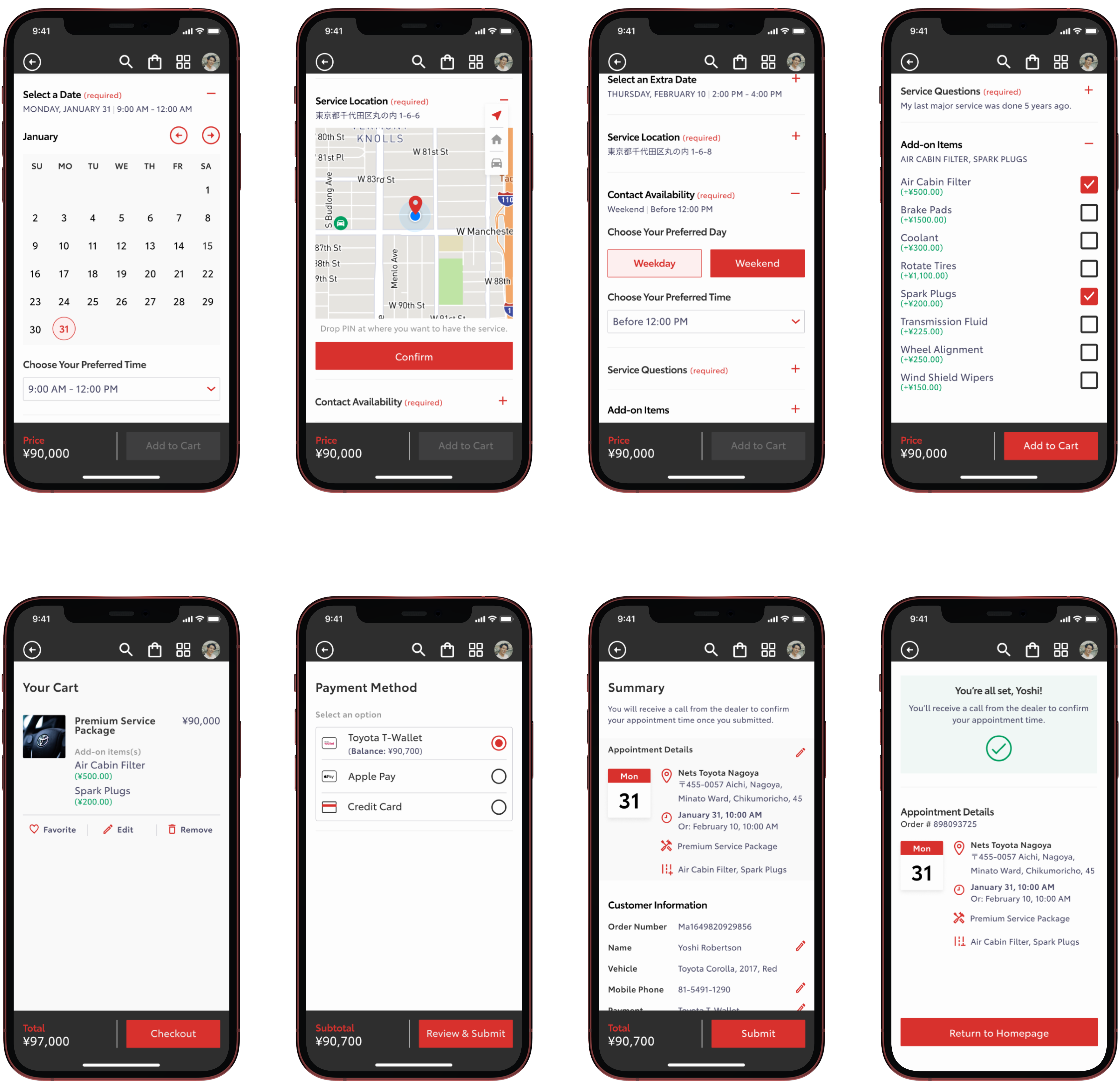 Service booking flow
